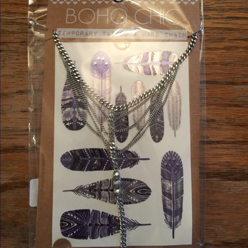 NIP temporary tattoos and hand chain